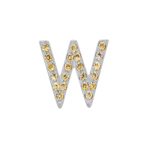 Yellow Sapphire + 14k White Gold Letter Charm - Image 23