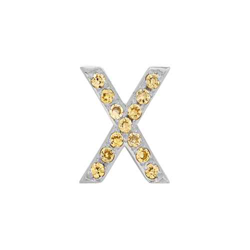 Yellow Sapphire + 14k White Gold Letter Charm - Image 24