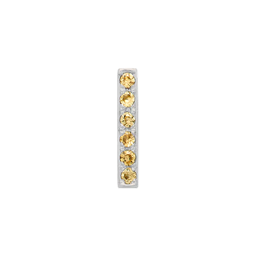 Yellow Sapphire + 14k White Gold Letter Charm - Image 9