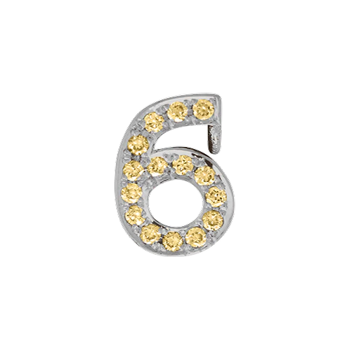 Yellow Sapphire + 14k White Gold Number Charm - Image 7