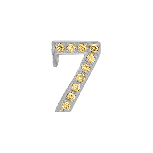 Yellow Sapphire + 14k White Gold Number Charm - Image 8