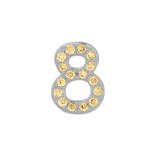 Yellow Sapphire + 14k White Gold Number Charm - Image 9