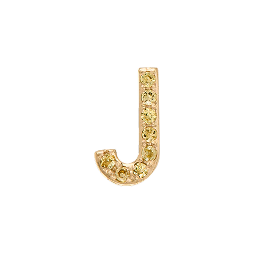 Yellow Sapphire + 14k Yellow Gold Letter Charm - Image 10