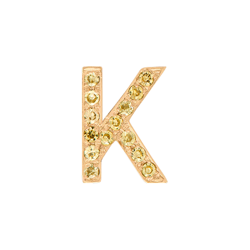 Yellow Sapphire + 14k Yellow Gold Letter Charm - Image 11