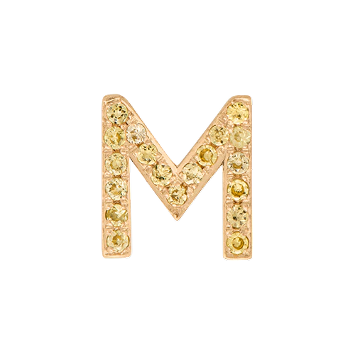 Yellow Sapphire + 14k Yellow Gold Letter Charm - Image 13