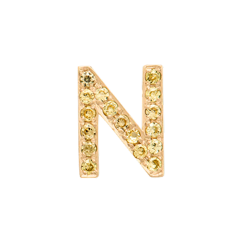 Yellow Sapphire + 14k Yellow Gold Letter Charm - Image 14