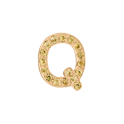 Yellow Sapphire + 14k Yellow Gold Letter Charm - Image 17