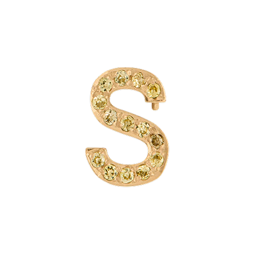 Yellow Sapphire + 14k Yellow Gold Letter Charm - Image 19