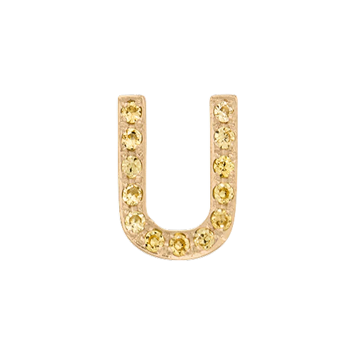 Yellow Sapphire + 14k Yellow Gold Letter Charm - Image 21