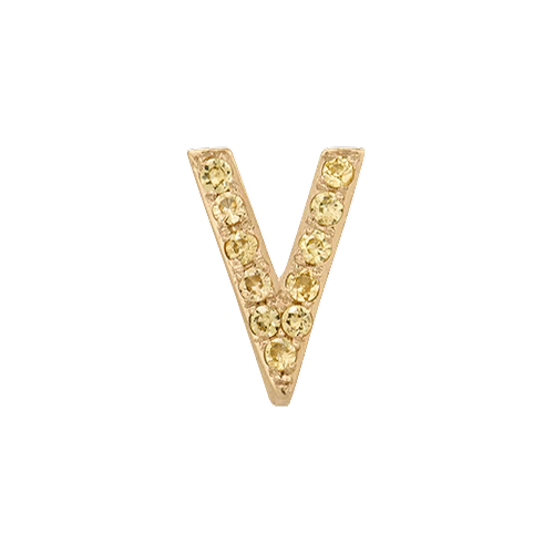 Yellow Sapphire + 14k Yellow Gold Letter Charm - Image 22