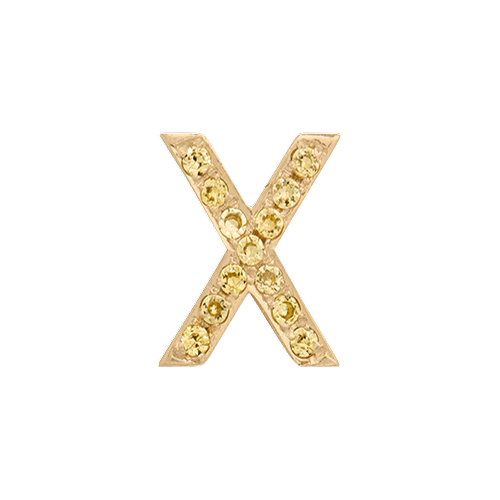 Yellow Sapphire + 14k Yellow Gold Letter Charm - Image 24