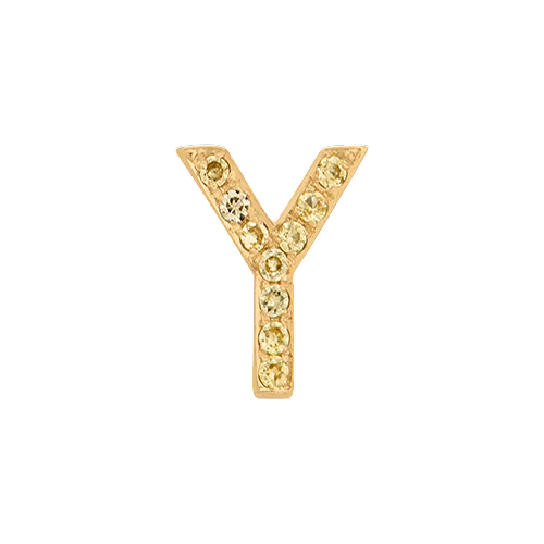 Yellow Sapphire + 14k Yellow Gold Letter Charm - Image 25
