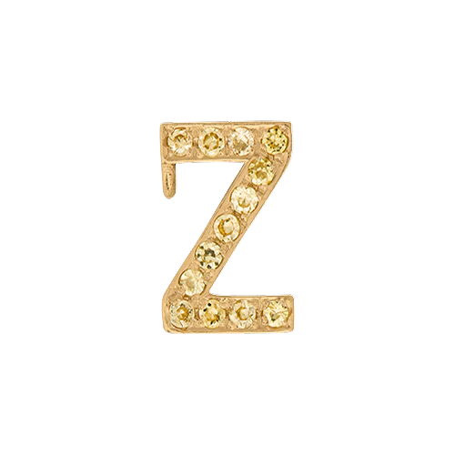 Yellow Sapphire + 14k Yellow Gold Letter Charm - Image 26