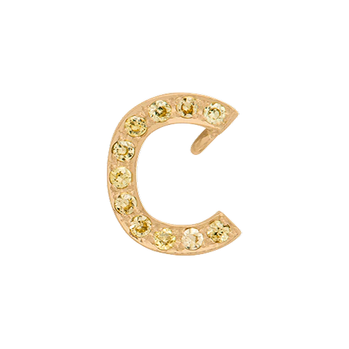 Yellow Sapphire + 14k Yellow Gold Letter Charm - Image 3