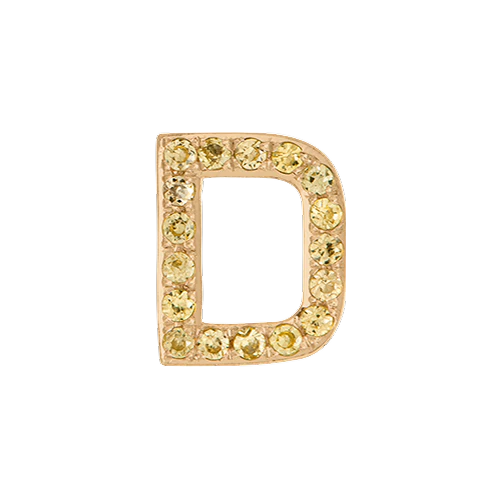 Yellow Sapphire + 14k Yellow Gold Letter Charm - Image 4