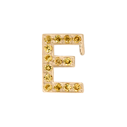 Yellow Sapphire + 14k Yellow Gold Letter Charm - Image 5
