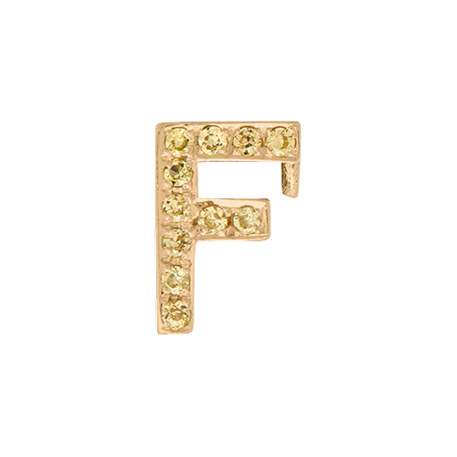 Yellow Sapphire + 14k Yellow Gold Letter Charm - Image 6