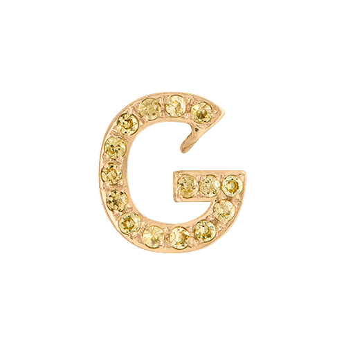 Yellow Sapphire + 14k Yellow Gold Letter Charm - Image 7