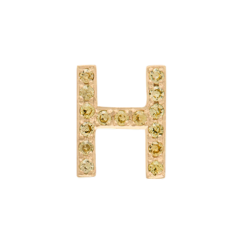 Yellow Sapphire + 14k Yellow Gold Letter Charm - Image 8