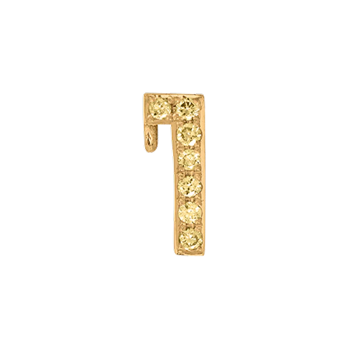 Yellow Sapphire + 14k Yellow Gold Number Charm - Image 2