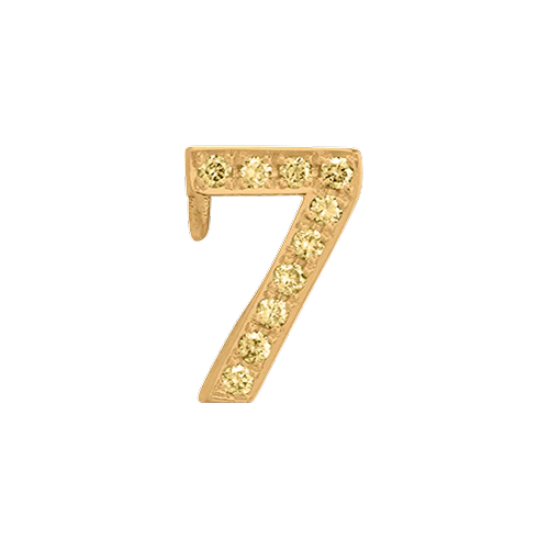 Yellow Sapphire + 14k Yellow Gold Number Charm - Image 8